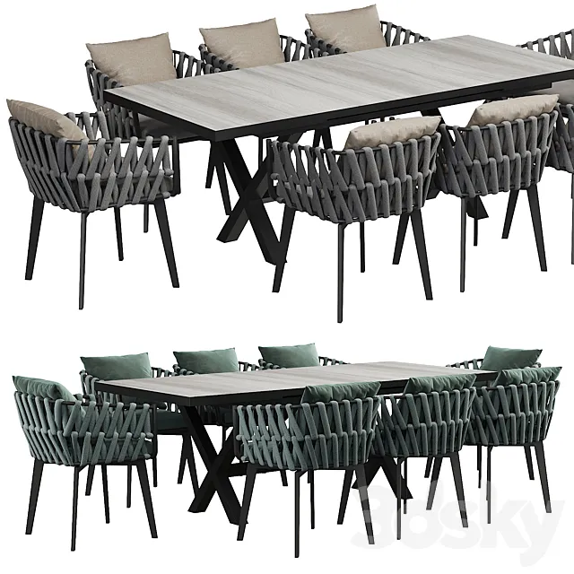 Outdoor dining table 3DSMax File