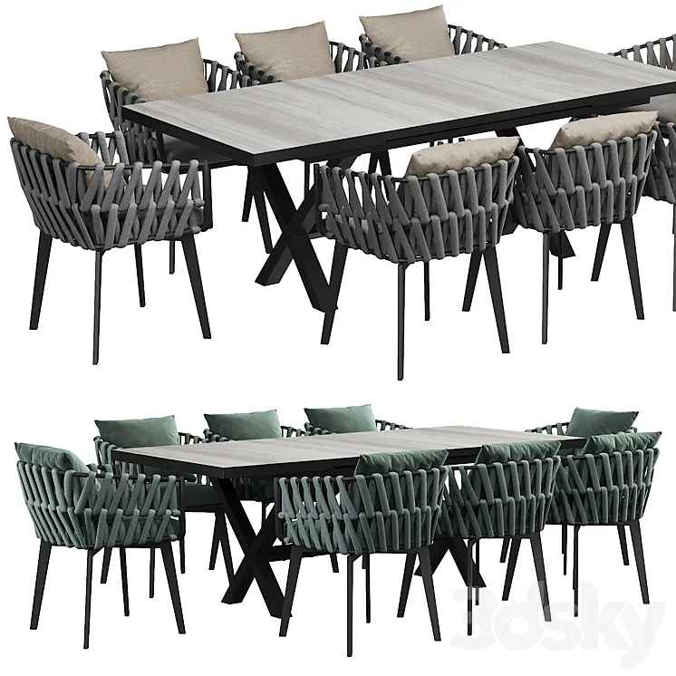 Outdoor dining table 3DS Max Model