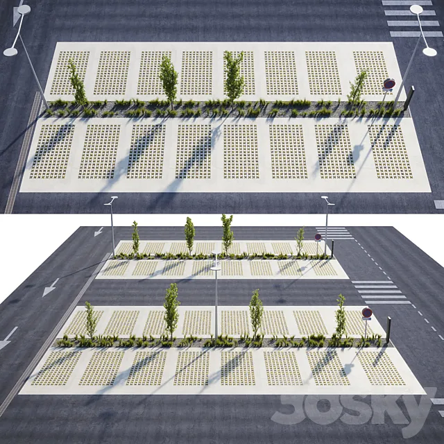 Outdoor eco-parking 3DSMax File