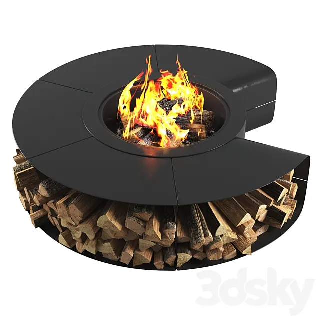 Outdoor fire pit omega 3DS Max Model