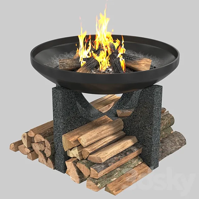 Outdoor fire pit S80 3ds Max