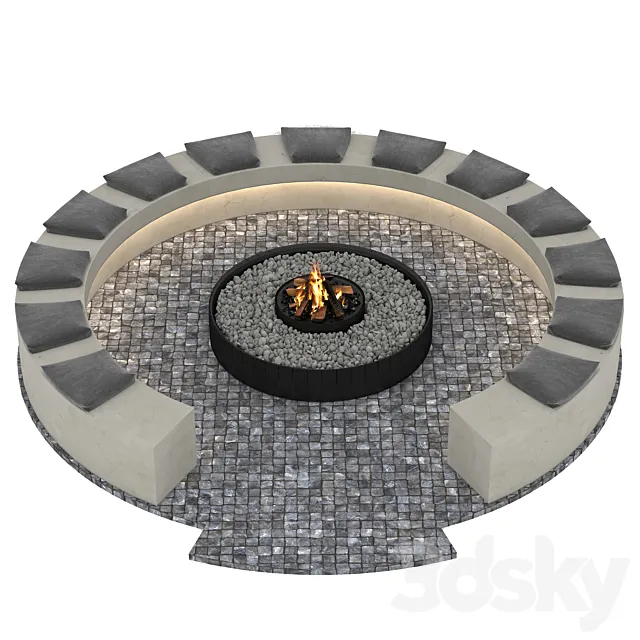 Outdoor Fireplace 3DSMax File