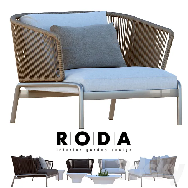 Outdoor furniture RODA SPOOL sofa 3DS Max Model