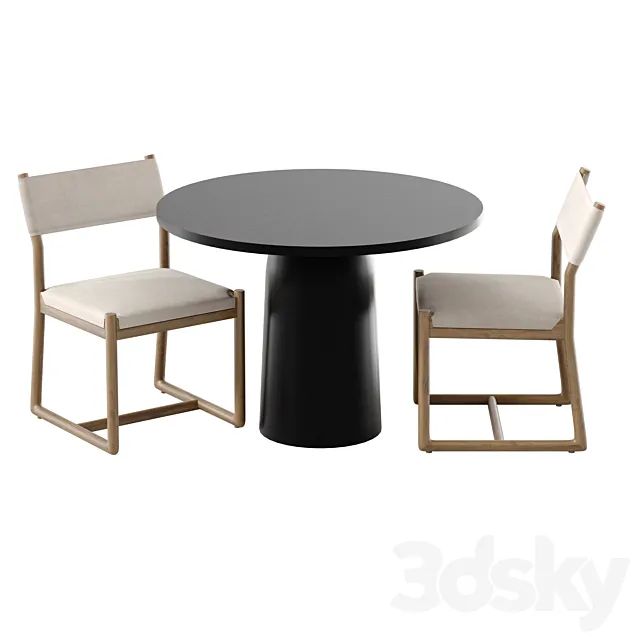 Outdoor furniture table and chairs for garden patio cafe Bilson outoor 3DS Max Model