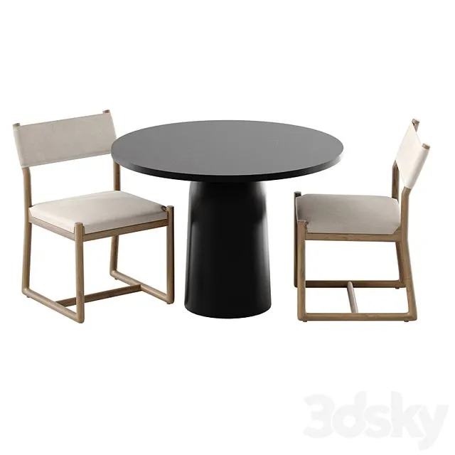 Outdoor furniture table and chairs for garden patio cafe Bilson outoor 3dsMax Model