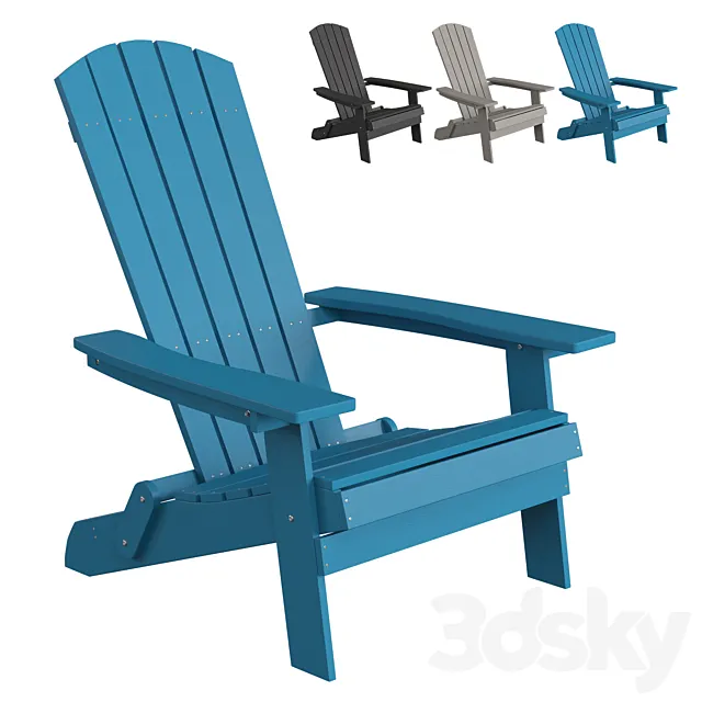 Outdoor garden Adirondack Chair All-Weather 3DS Max Model