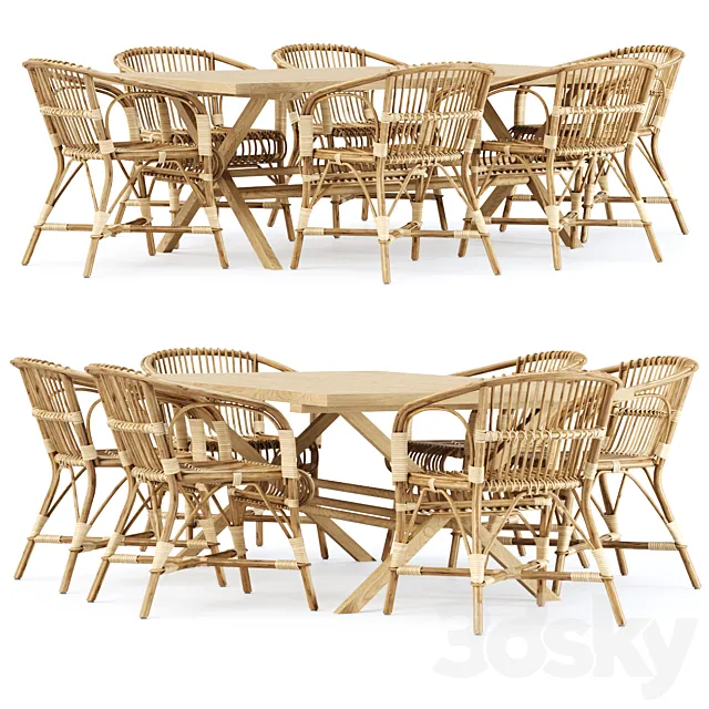 Outdoor garden furniture set_v02 _ Garden furniture set 3DS Max Model