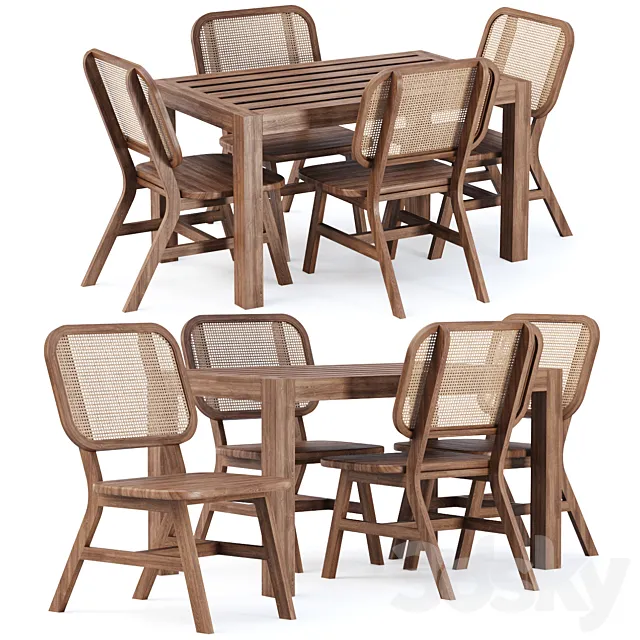 Outdoor garden furniture set_v08 _ Garden furniture set 3ds Max