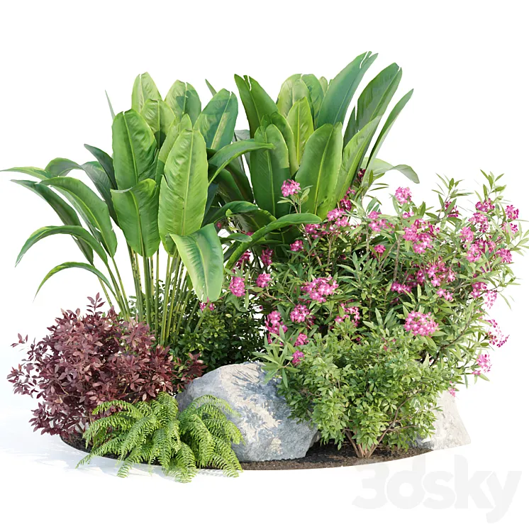 Outdoor Garden Plants Collection vol 136 3DS Max Model