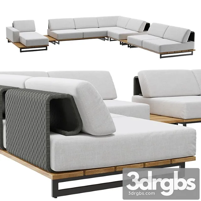 Outdoor garden wicker modular sofa skyline design ona