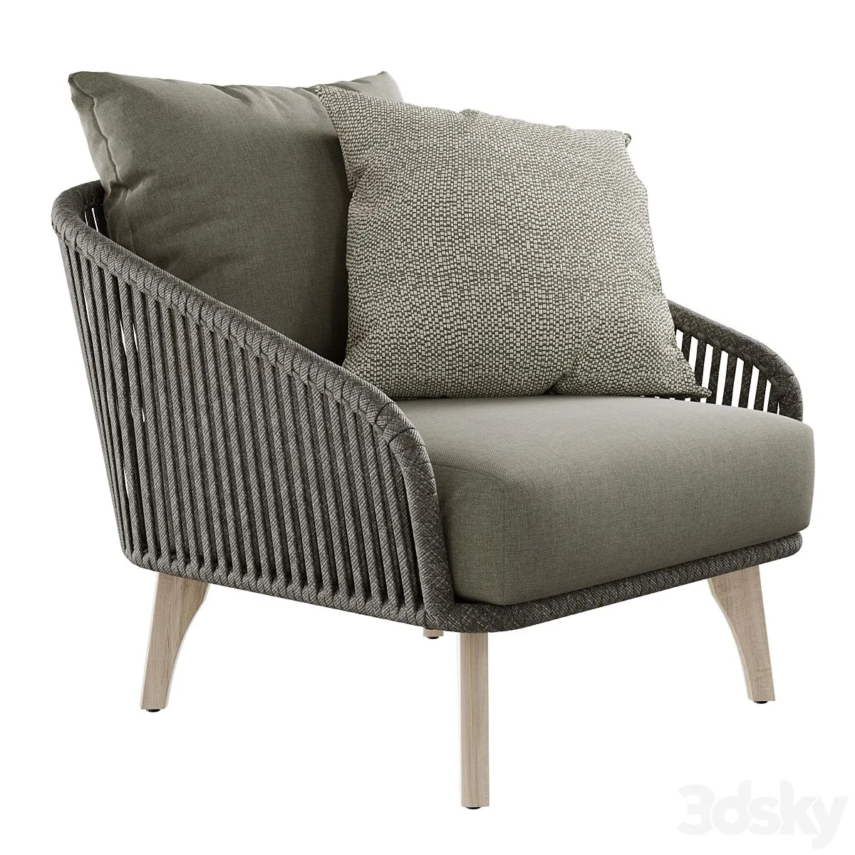 Outdoor Garden Wicker Woven Armchair 4so Santander Chair 3dsMax Model