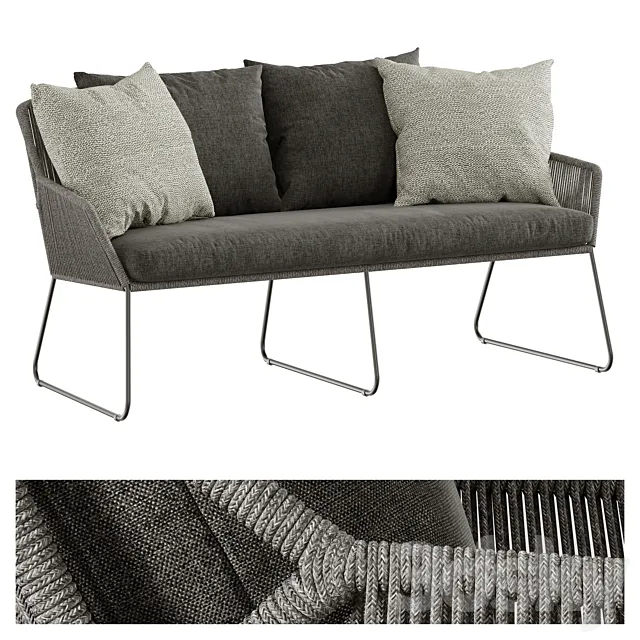 Outdoor garden wicker woven lounge sofa 4so accor 3ds Max