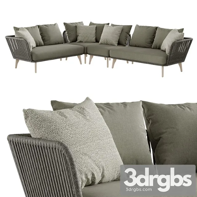 Outdoor garden wicker woven modular sofa 4so santander