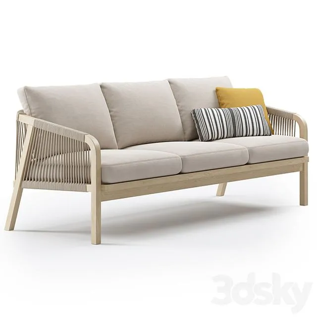 Outdoor Garden Woven Lounge 3 seater Sofa by Kettler 3dsMax Model