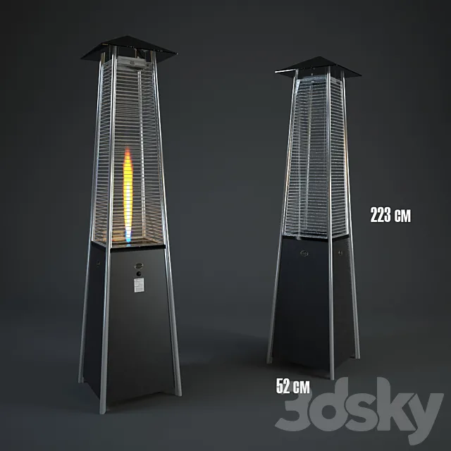 Outdoor gas heater FlameTower 3DS Max Model