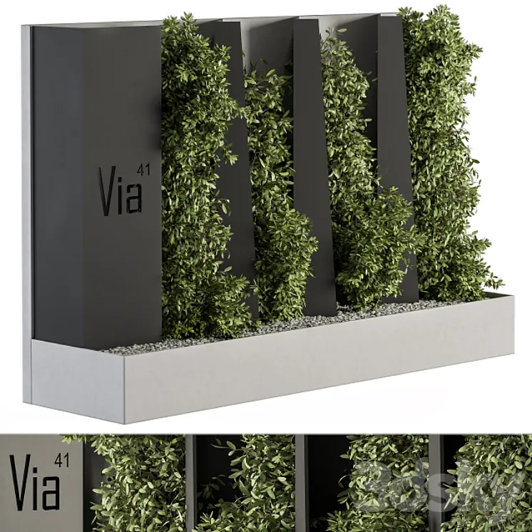 Outdoor Green Wall and Fence – Architecture Element 44 3DS Max