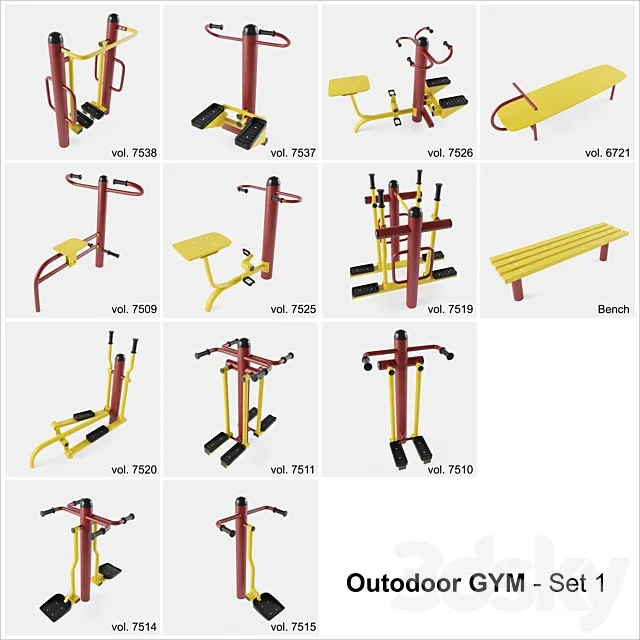 Outdoor Gym Set 1 3DS Max Model