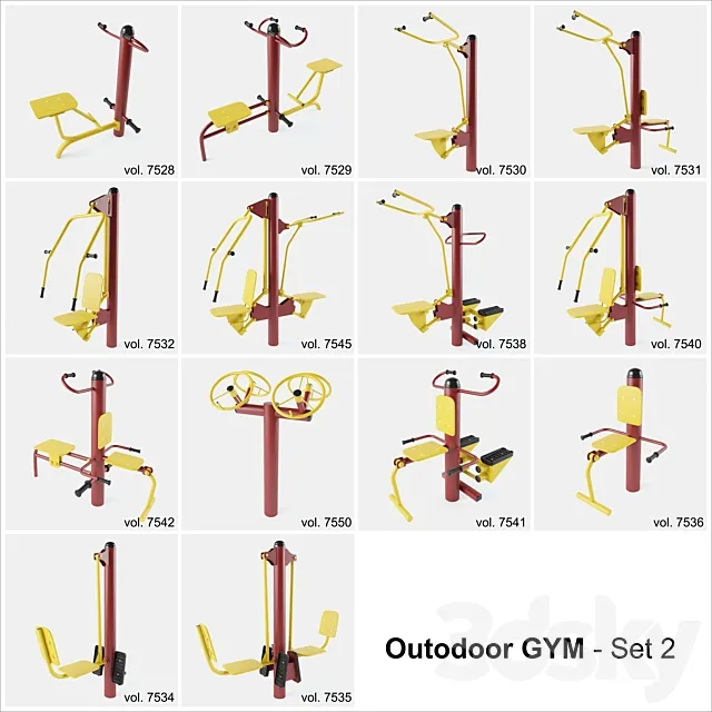 Outdoor Gym Set 2 3DS Max Model