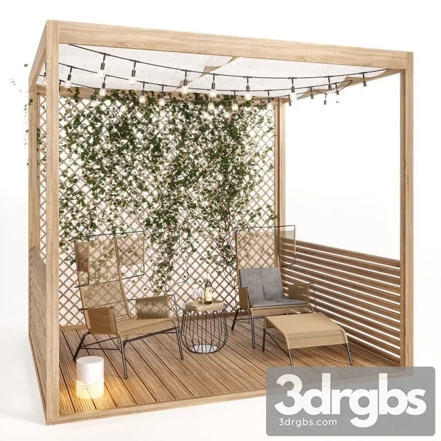 Outdoor Pavilions Chair Set 3dsmax Download