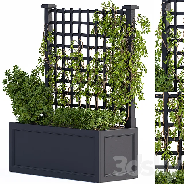 Outdoor Plant Box Black 3ds Max