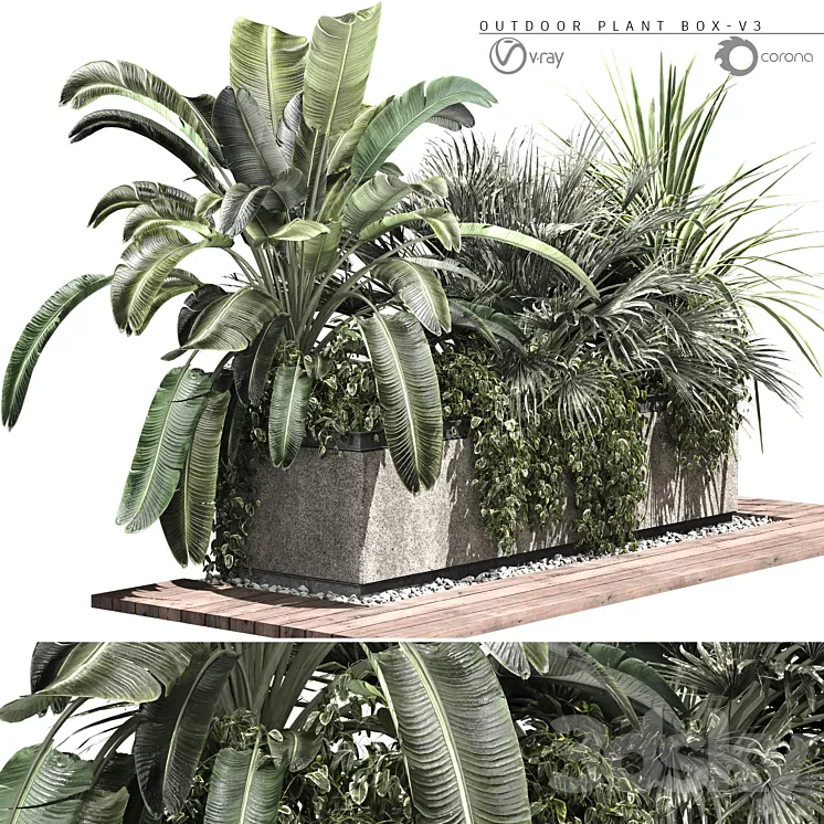 OUTDOOR PLANT BOX-V3 3DS Max