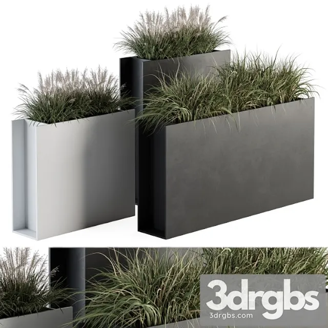 Outdoor Plant Set 288 Grass In Plant Box 3dsmax Download
