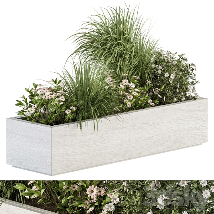 Outdoor Plant Set 290 – Plant Box 3DS Max Model