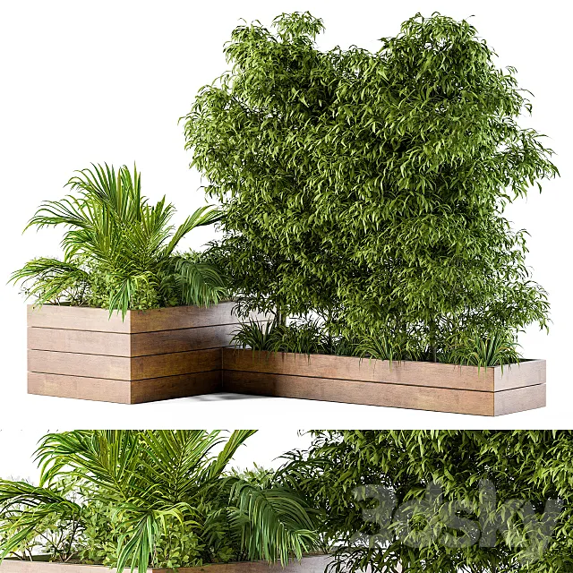 Outdoor Plants L Type Box 3DS Max Model