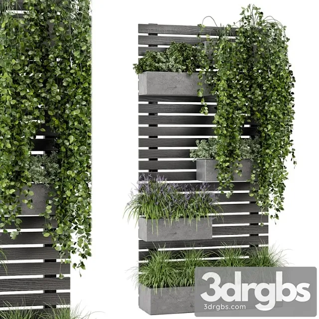 Outdoor plants pallet vertical planter pots – set 208