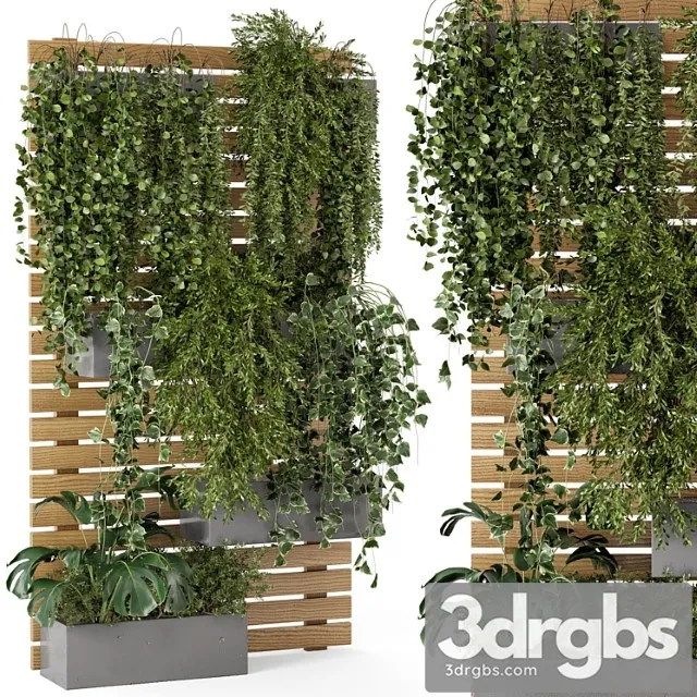 Outdoor plants pallet vertical planter pots – set 686