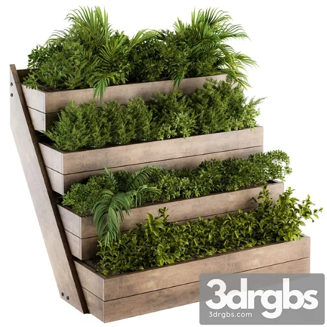 Outdoor plants wooden plant box – set 153