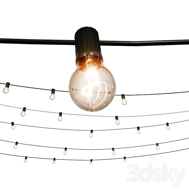 Outdoor String Lights for Patio Garden Backyard Wedding Party Christmas Lights 3DS Max