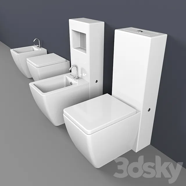 Outdoor toilet and bidet Kerasan Ego 3ds Max