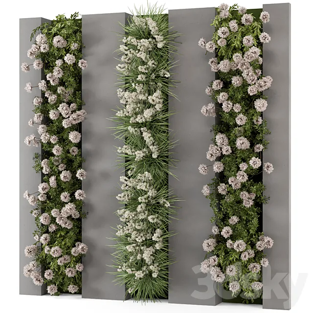 Outdoor Wall Vertical Garden Set – Set 1082 3DS Max Model