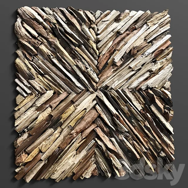 Outland Wood Wall Decor 3ds Max
