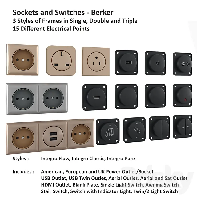 Outlets and Switches 3DS Max Model