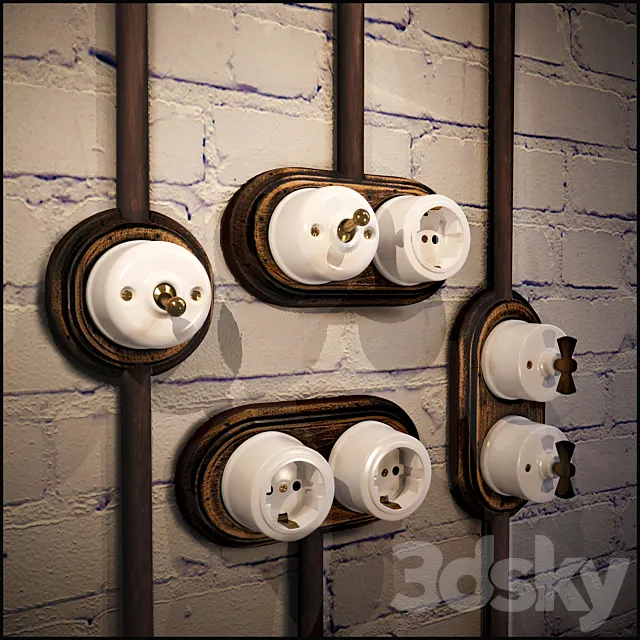 Outlets and switches in the loft 3DS Max Model