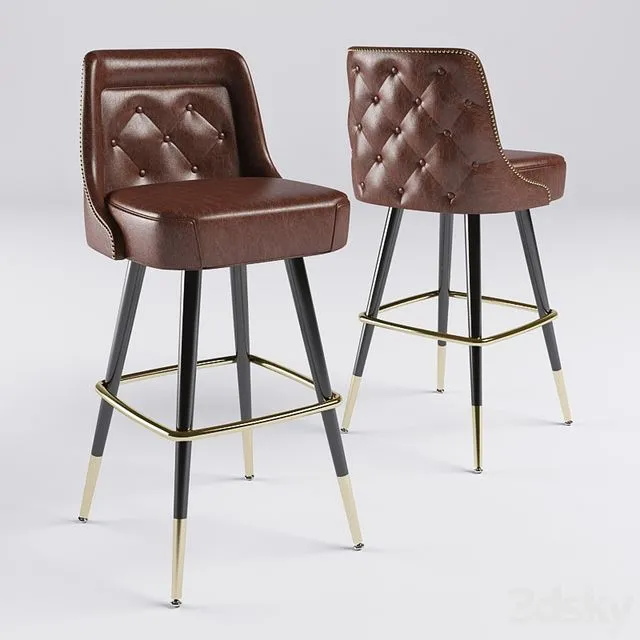 Outlined Bar Lounger 3dsMax Model