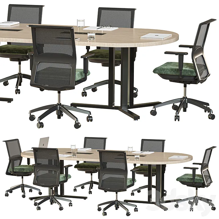 oval conference table 3DS Max