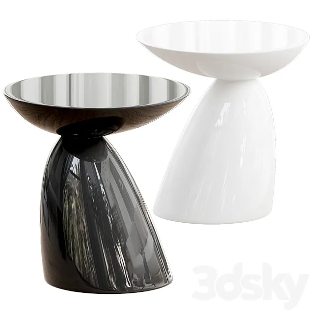 Oval End Side Table in Black by Mod Decor 3DSMax File