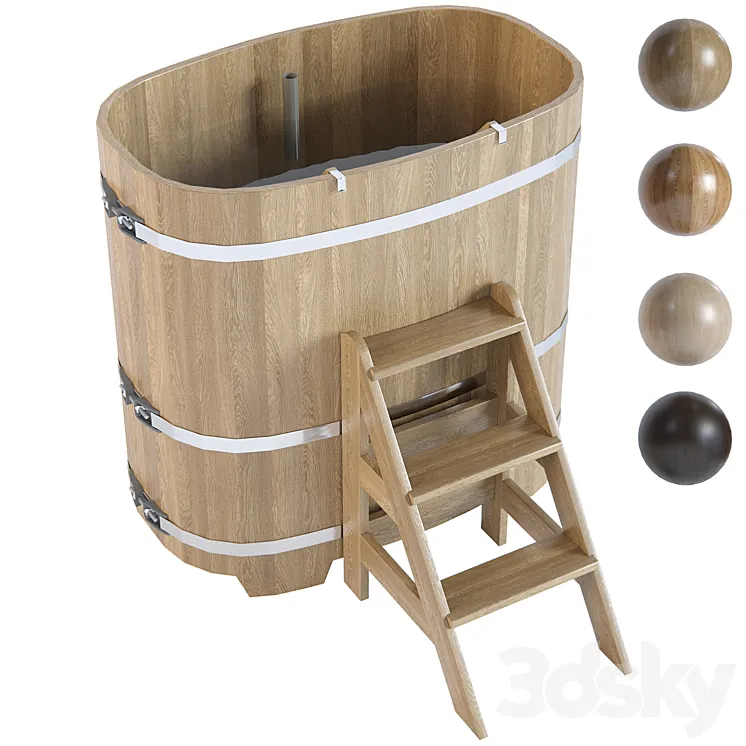Oval hot tub from Bentwood 0.76*1.2m 3DS Max