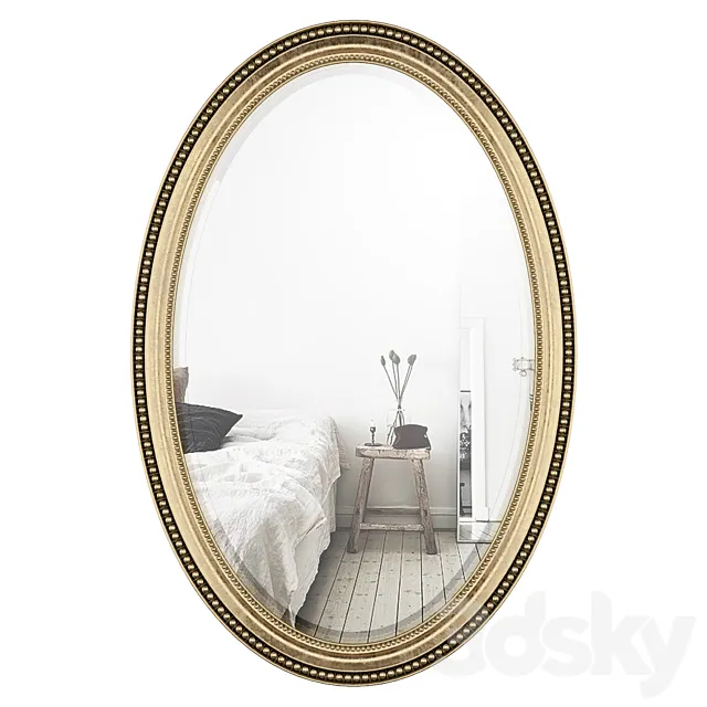 Oval Metallic Accent Mirror 3DSMax File