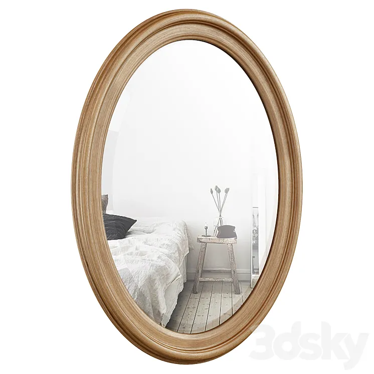 Oval Wood Wall Mirror DBHC4231 3DS Max