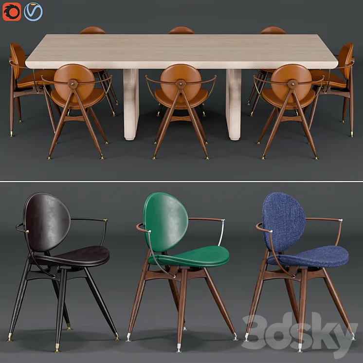 overgaard & dyrman chair and table 3DS Max