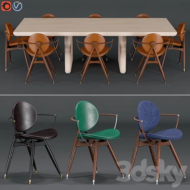 overgaard & dyrman chair and table 3DSMax File