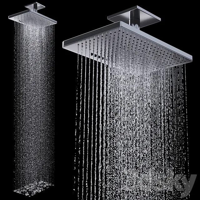 Overhead shower 460300 2jet 3ds Max