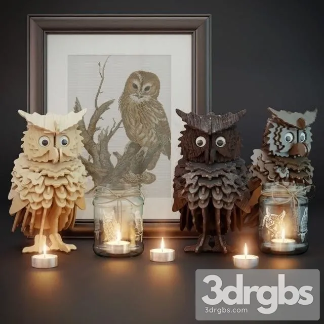 Owl Set Sculpture 3dsmax Download