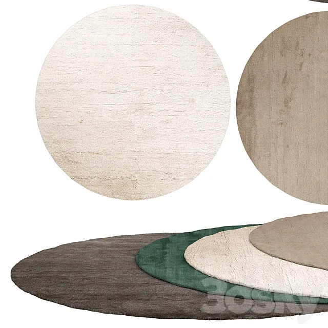 Oxwich round rugs 3ds Max