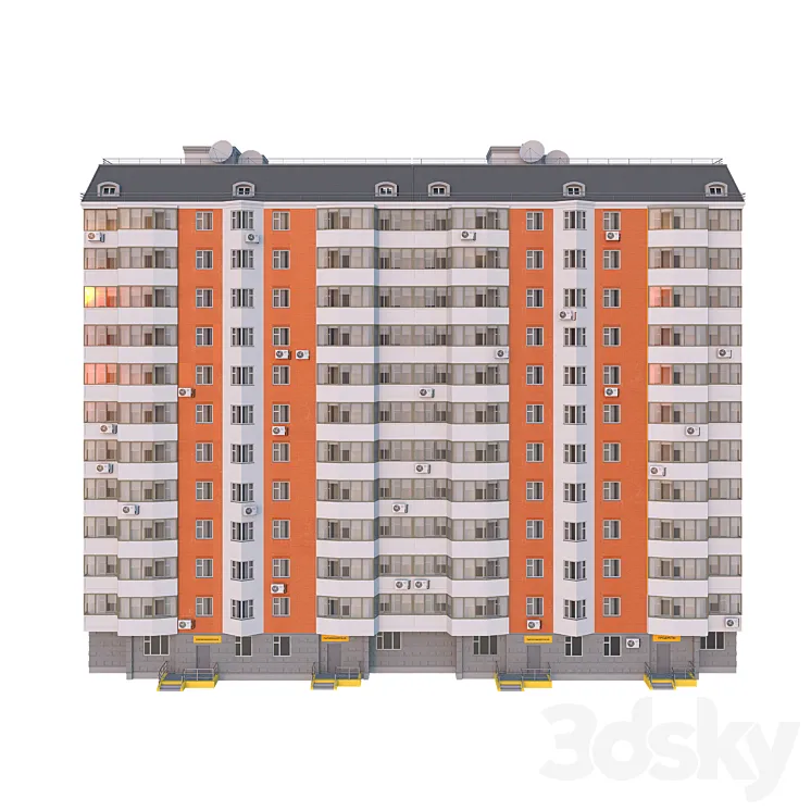 P44T 2 sections 12 floors 3DS Max