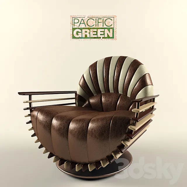 Pacific Green Luxor Armchair 3DS Max Model